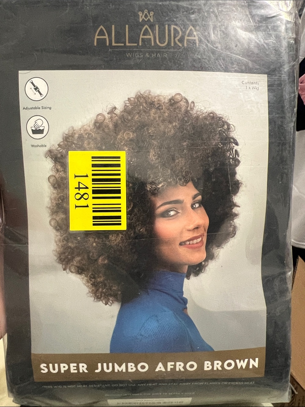 NWT Super Jumbo Afro Brown Wig - Natural Brown